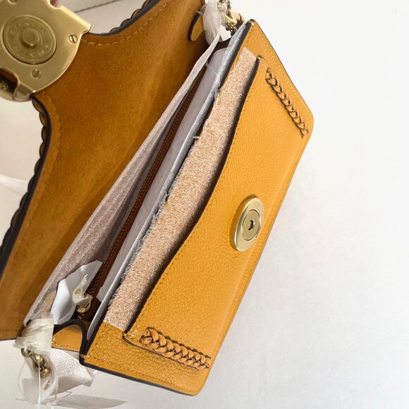 Coach Tabby Chain Clutch Braided Buttercup Leather CJ863 Crossbody Chain ORGPKG - Picture 11 of 14